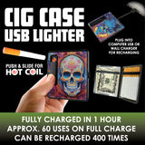 Cigarette Case with USB Coil Lighter - 8 Pieces Per Retail Ready Display 24689