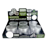 Metal 4 Piece Grinder 63MM - 6 Pieces Per Retail Ready Display 24865GPSILVER