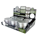 Metal 4 Piece Grinder 63MM - 6 Pieces Per Retail Ready Display 24865GPSILVER
