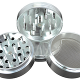 Metal 4 Piece Grinder 63MM - 6 Pieces Per Retail Ready Display 24865GPSILVER