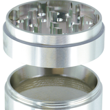 Metal 4 Piece Grinder 63MM - 6 Pieces Per Retail Ready Display 24865GPSILVER