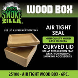 Wood Storage Box with Wood Tray Lid- 6 Pieces Per Retail Ready Display 25100