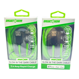Charging Cable Glow in The Dark Assortment 10FT - 6 Pieces Per Retail Ready Display 25113 GADGET GEAR