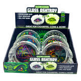 Glow in The Dark Glass Ashtray - 6 Pieces Per Retail Ready Display 25136