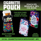 Neoprene Cigarette Pouch with Pocket - 8 Pieces Per Retail Ready Display 25138