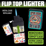 Metal Flip Top Lighter - 12 Pieces Per Retail Ready Display 25279