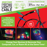 Christmas Light 3FT Lightning / USB-C Sync and Charge Cables - 6 Pieces Per Pack 25327