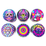 Metal 4 Piece Grinder with Printed Top - 6 Pieces Per Retail Ready Display 25552 SMOKEZILLA