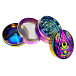 Metal 4 Piece Grinder with Printed Top - 6 Pieces Per Retail Ready Display 25552 SMOKEZILLA