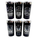 Vasos Térmicos Aislados de Acero Inoxidable de 20 oz con Emblema Metálico Impreso - 6 Piezas por Exhibidor Listo para Venta al por Menor 25835