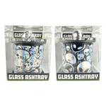 Glass Ashtray with Chrome Plated Lid - 6 Pieces Per Retail Ready Display 25945 SMOKEZILLA