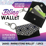 Llavero de cartera con diamantes de imitación Bling - 12 piezas por expositor listo para venta al por menor 26045