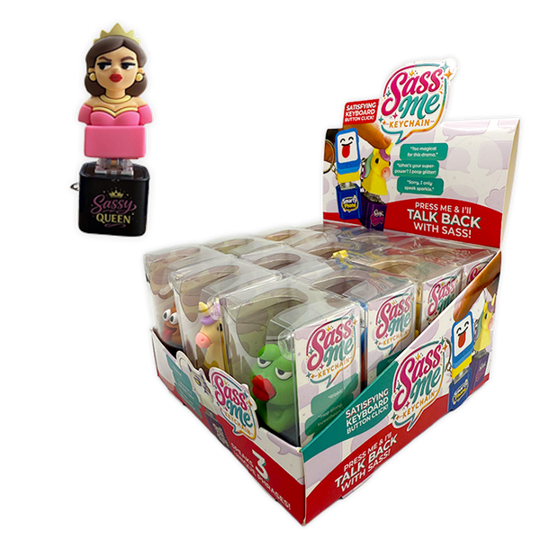 Sass Me Keyboard Fidget Keychain - 12 Pieces Per Retail Ready Display 26560
