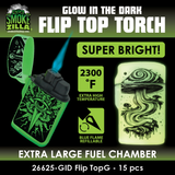Glow in The Dark Flip Top Lighter - 15 Pieces Per Retail Ready Display 26625