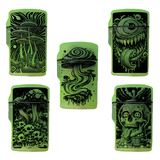 Glow in The Dark Flip Top Lighter - 15 Pieces Per Retail Ready Display 26625