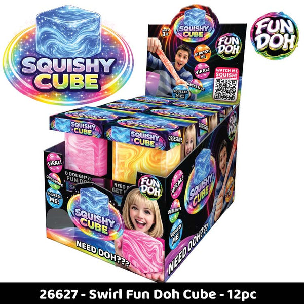 Fun Doh Swirl Fun Doh Cube - 12 Pieces Per Retail Ready Display 26627