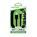 Charging Cable Assortment 10FT - 6 Pieces Per Retail Ready Display 88629