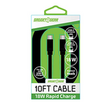 Charging Cable Assortment 10FT - 6 Pieces Per Retail Ready Display 88629