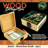 Small Wood Storage Box with Metal Latch - 6 Pieces Per Retail Ready Display 26665