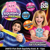 Fun Doh Squish and Squeeze Gummy Toy - 12 piezas por expositor de venta 26146
