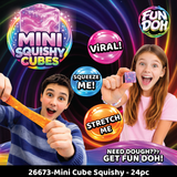 Fun Doh Mini Squishy Cube 2-Pack Set - 24 Sets Per Retail Ready Display 26673