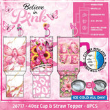 Believe in Pink Breast Cancer Awareness Hydration Impulse Assortment Floor Display - 76 Pieces Per Retail Ready Display Kit 88632