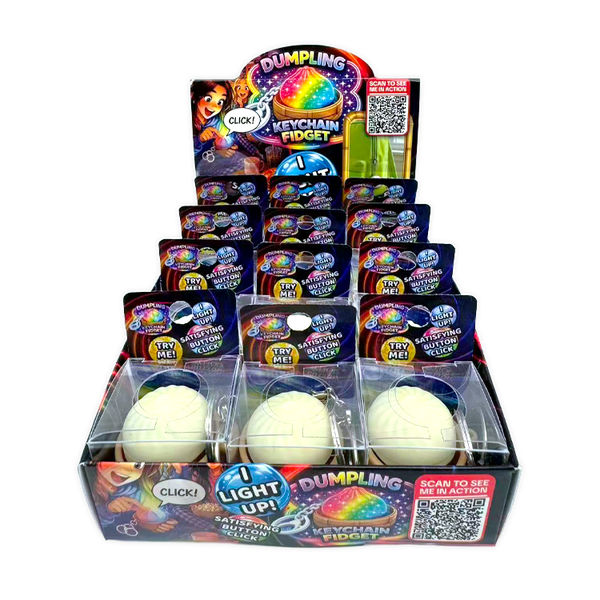 Fun Doh Dumpling Click Light-Up Keychain - 12 Pieces Per Retail Ready Display 26723