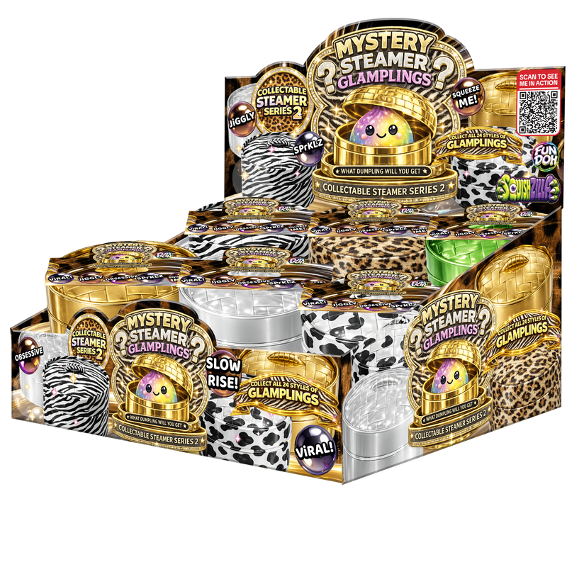 Fun Doh SquishZill Fancy Mystery Glampling Dumpling Toy - 12 Pieces Per Retail Ready Display 26868