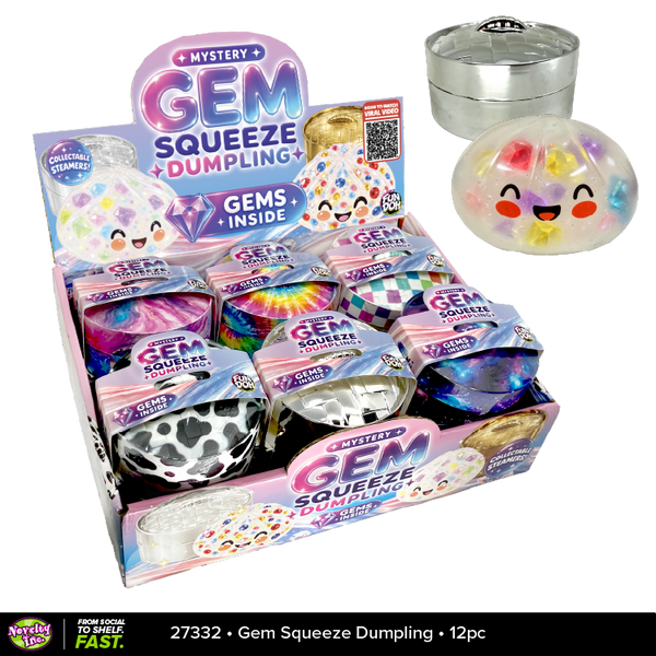 Fun Doh™ SquishZilla™ Mystery Gem Squeeze Jelly Dumpling Squish Toy - 12 Pieces Per Retail Ready Display 27332