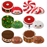 Fun Doh™ Merry Squishmas Squishy Slow-Rise Foam Christmas Dumplings - 12 Pieces Per Retail Ready Display 27346