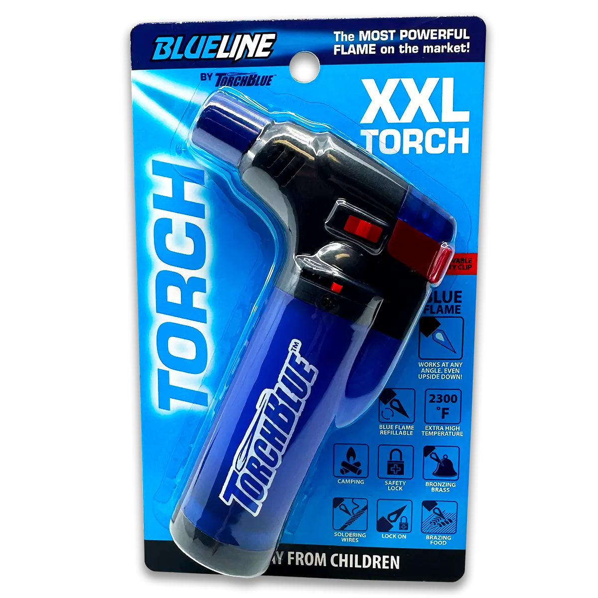 Torch Lighter XXL with Blister Pack - 12 Pieces Per Pack 40299 TORCH BLUE