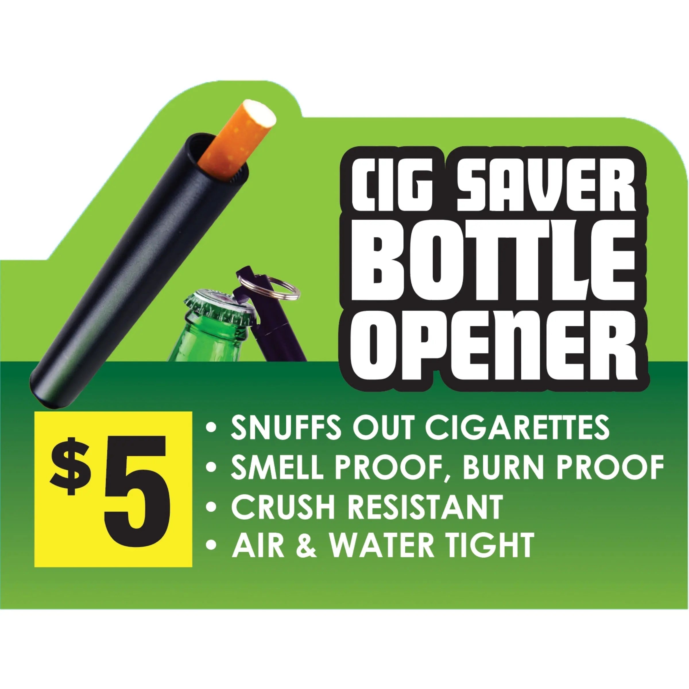Metal Cigarette Saver Tube Key Chain with Bottle Opener - 12 Pieces Per Retail Ready Display 41431 SMOKEZILLA