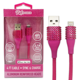 Car Charger / Wall Charger / Charging Cable Pink Power Assortment - 20 Pieces Per Retail Ready Display 88527