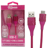 Car Charger / Wall Charger / Charging Cable Pink Power Assortment - 20 Pieces Per Retail Ready Display 88527