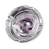 Glass Metal Plated Round Ashtray - 5 Pieces Per Retail Ready Display 41854