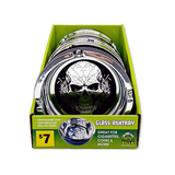 Glass Metal Plated Round Ashtray - 5 Pieces Per Retail Ready Display 41854