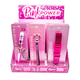 Pink Power Key Chain LanyardandPen Assortment - 22 Pieces Per Retail Ready Display 88529