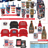 Patriotic USA 250 Floor Display - 78 Pieces Per Retail Ready Display Kit 88626