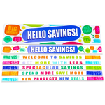 Merchandising Fixture - 3' Merchandising 7 Sign Set 977260 NOVELTY INC
