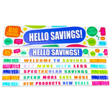 Merchandising Fixture - 3' Merchandising 7 Sign Set 977260 NOVELTY INC