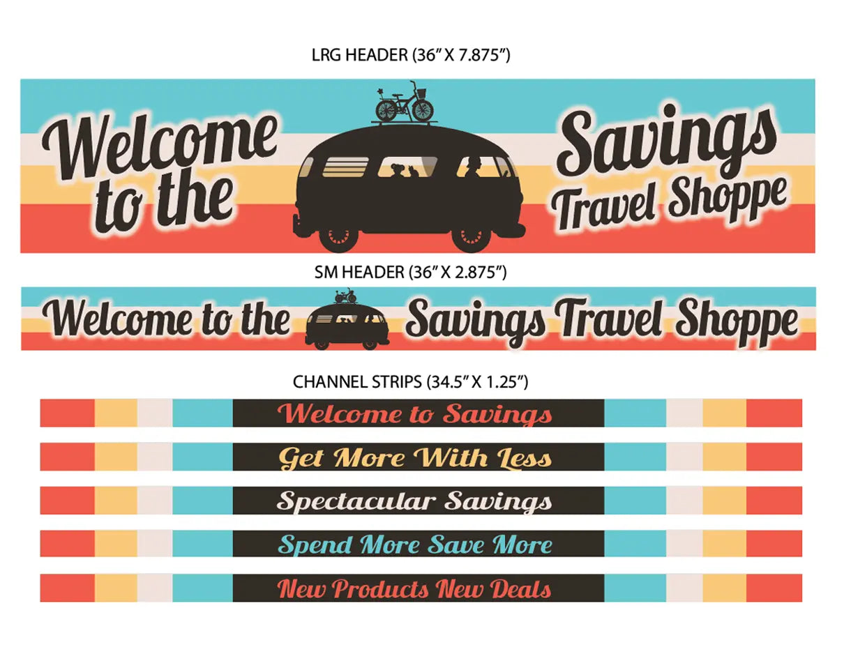 Merchandising Fixture - 3' Merchandising 7 Sign Set 977440 NOVELTY INC