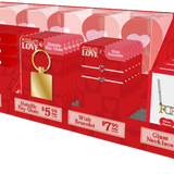 Valentine's Day Glass and Gift Assortment Floor Display - 81 Pieces Per Retail Ready Display 88500