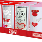 Valentine's Day Glass and Gift Assortment Floor Display - 81 Pieces Per Retail Ready Display 88500