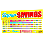 Merchandising Fixture - 3' Merchandising 7 Sign Set 978900 NOVELTY INC