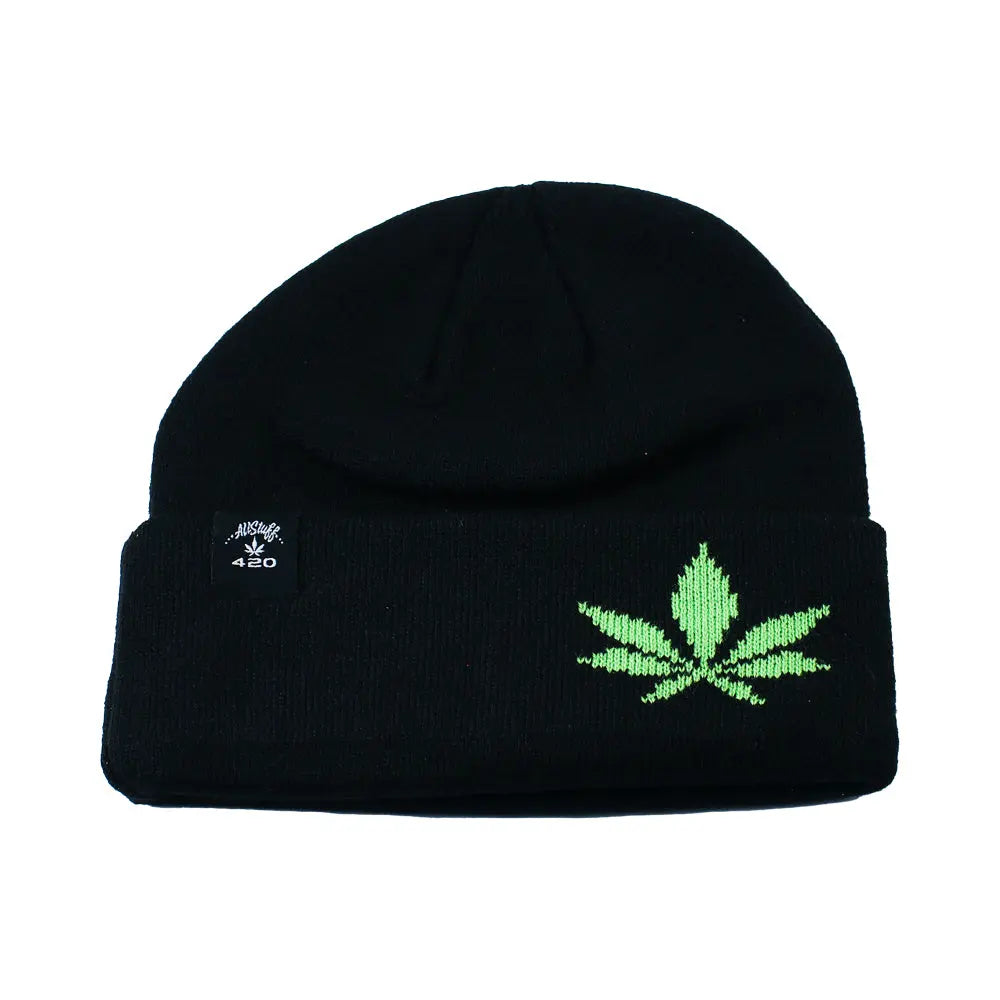 Hemp Leaf Knit Pocket Beanie - Select Your Style - 1 Per Pack ALL STUFF 420