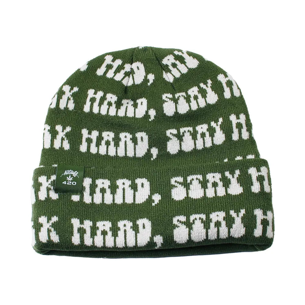 Hemp Leaf Knit Pocket Beanie - Select Your Style - 1 Per Pack ALL STUFF 420