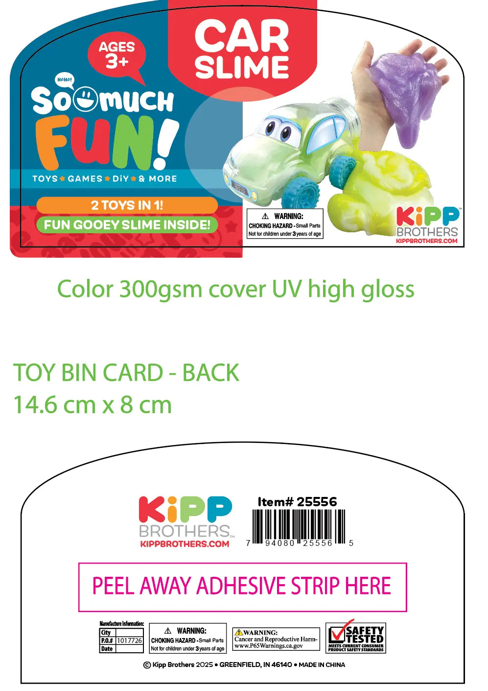 Car Slime - 6 Pieces Per Retail Ready Display 25556 KIPP BROTHERS