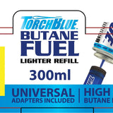 300ML Bulk Torch Blue Butane Refill - 8 Pieces Per Retail Ready Display 41737 TORCH BLUE