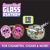 Glass Ashtray in Skull Shaped Design - 6 Pieces Per Retail Ready Wholesale Display 20120