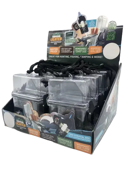 Survival Storage Box with Flip Lighter - 8 Pieces Per Retail Ready Display 23110 SMOKEZILLA